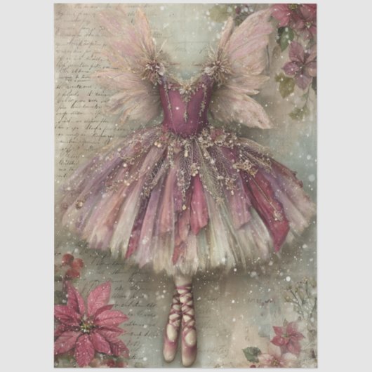 Enchanted Christmas Fairy Ballerina Art Decoupage Tissuepapier (Voorkant)