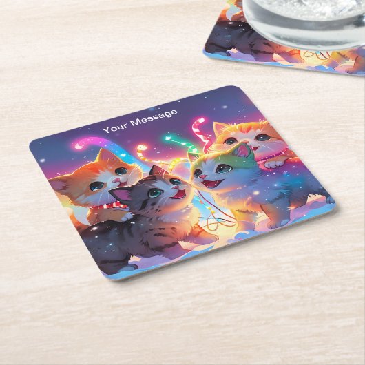 Enchanted Christmas Glow Kartonnen Onderzetters (Schuin)