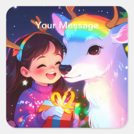 Enchanted Christmas Glow Vierkante Sticker