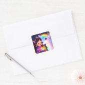Enchanted Christmas Glow Vierkante Sticker (Envelop)