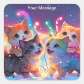 Enchanted Christmas Glow Vierkante Sticker (Voorkant)