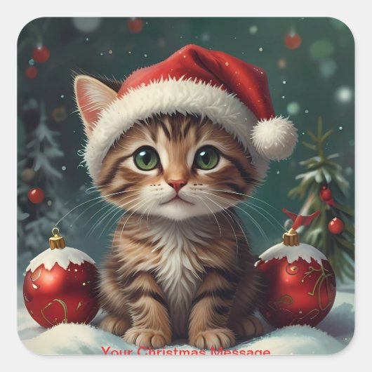 Enchanted Christmas Glow Vierkante Sticker (Voorkant)