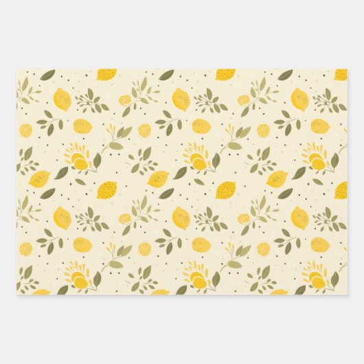 Enchanted citroen wrapping papier set inpakpapier vel (Voorkant)