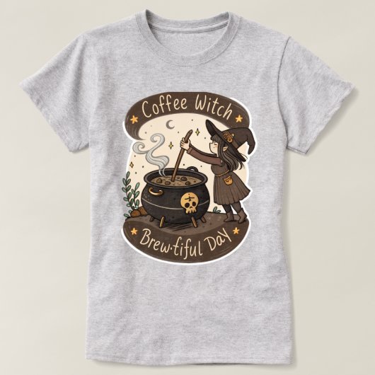 Enchanted Coffee Witch Brew-tiful Day T-shirt (Design voorkant)