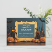 Enchanted Coven Halloween Party Uitnodiging (Staand voorkant)