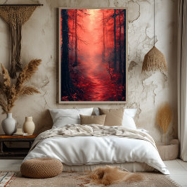 Enchanted Crimson Forest beroemd gemaakt door Mono Poster