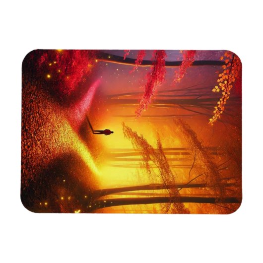 Enchanted Crossroads – Vibrant Autumn Forest Art P Magneet (Horizontaal)