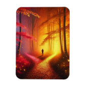 Enchanted Crossroads – Vibrant Autumn Forest Art P Magneet (Verticaal)