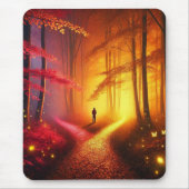 Enchanted Crossroads – Vibrant Autumn Forest Art P Muismat (Voorkant)