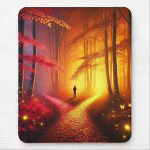 Enchanted Crossroads – Vibrant Autumn Forest Art P Muismat