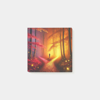Enchanted Crossroads – Vibrant Autumn Forest Art P Post-it® Notes