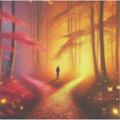 Enchanted Crossroads – Vibrant Autumn Forest Art P Sticker (Voorkant)