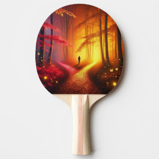 Enchanted Crossroads – Vibrant Autumn Forest Art P Tafeltennisbatje