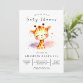 Enchanted Custom Giraffe Baby shower Kaart (Staand voorkant)