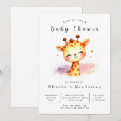 Enchanted Custom Giraffe Baby shower Kaart (Voorkant / Achterkant)