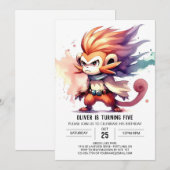 Enchanted Custom Monkey Verjaardag Kaart (Voorkant / Achterkant)