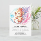 Enchanted Custom Monkey Verjaardag Kaart (Staand voorkant)