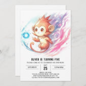 Enchanted Custom Monkey Verjaardag Kaart (Voorkant / Achterkant)