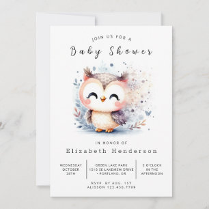 Enchanted Custom Owl Baby shower Kaart