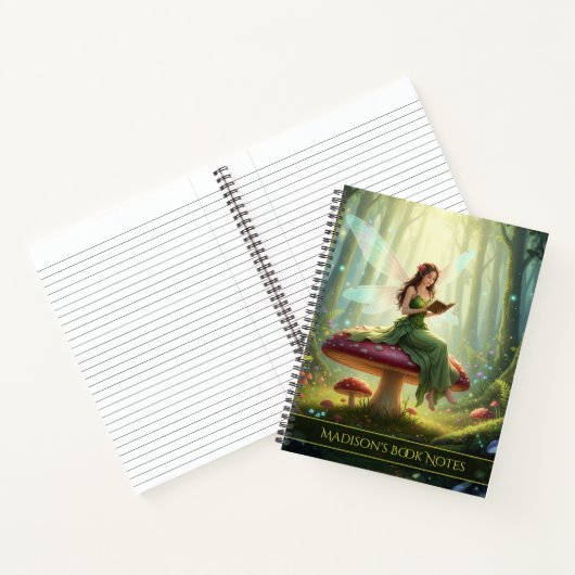 Enchanted Day Fairy Reading a Book Notebook Notitieboek (Binnen)