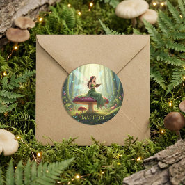 Enchanted Day Fairy Reading a Book Ronde Sticker