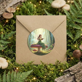 Enchanted Day Fairy Reading a Book Ronde Sticker
