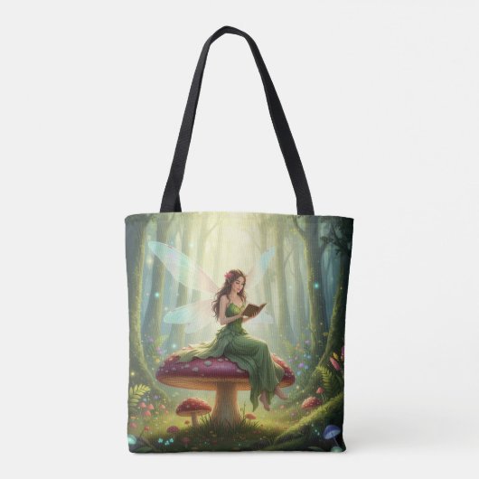 Enchanted Day Fairy Reading a Book Tote Bag (Achterkant)