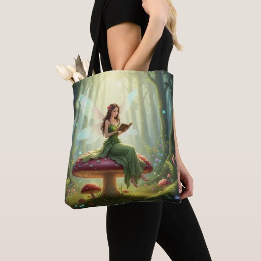 Enchanted Day Fairy Reading a Book Tote Bag (Dichtbij)