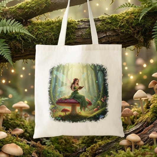 Enchanted Day Fairy Reading a Book  Tote Bag