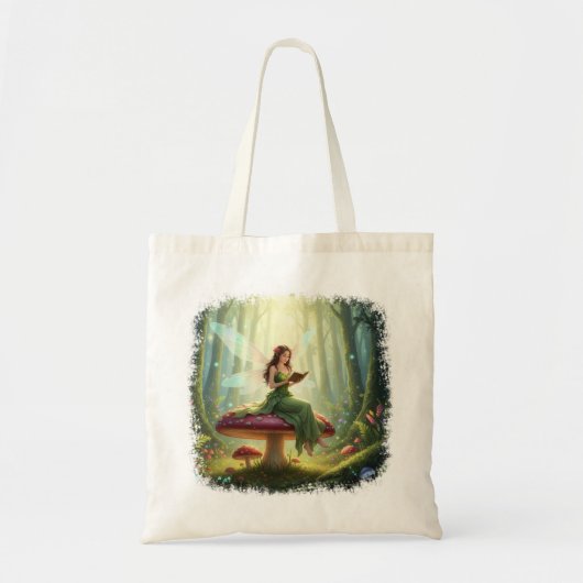 Enchanted Day Fairy Reading a Book Tote Bag (Voorkant)
