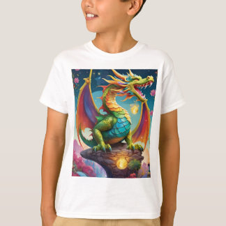 Enchanted Delight: De grillige draak T-shirt