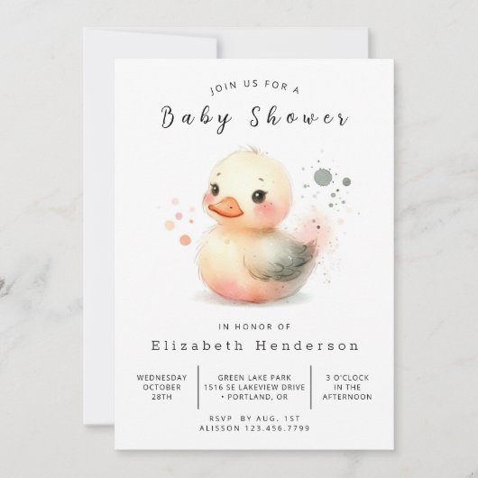 Enchanted Digital Duck Baby shower Kaart (Voorkant)