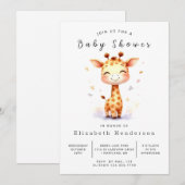Enchanted Digital Giraffe Baby shower Kaart (Voorkant / Achterkant)
