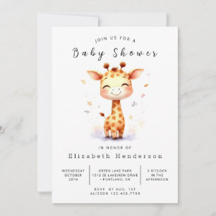Enchanted Digital Giraffe Baby shower Kaart