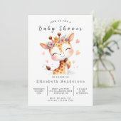 Enchanted Digital Giraffe Baby shower Kaart (Staand voorkant)