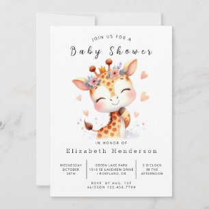 Enchanted Digital Giraffe Baby shower Kaart