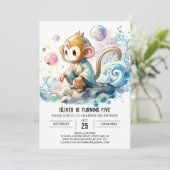 Enchanted Digital Monkey Verjaardag Kaart (Staand voorkant)