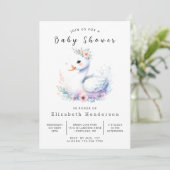 Enchanted Digital Swan Baby shower Kaart (Staand voorkant)