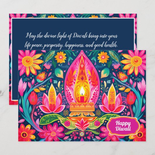 Enchanted Diwali Gardens card Kaart (Voorkant / Achterkant)