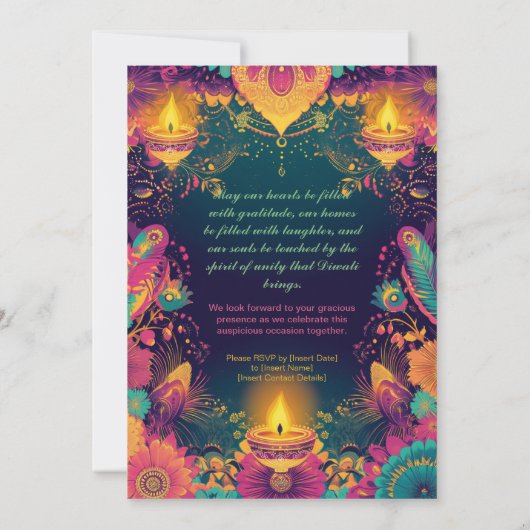 Enchanted Diwali Glow Kaart (Achterkant)