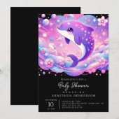 Enchanted Dolphin Baby shower Kaart (Voorkant / Achterkant)