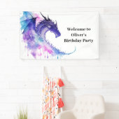 Enchanted Dragon Tale Verjaardagsbanner Spandoek (Insitu)