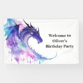 Enchanted Dragon Tale Verjaardagsbanner Spandoek (Horizontaal)