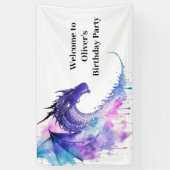 Enchanted Dragon Tale Verjaardagsbanner Spandoek (Verticaal)