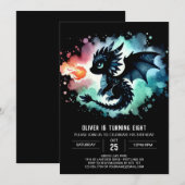 Enchanted Dragon verjaardagskinderen Kaart (Voorkant / Achterkant)