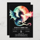 Enchanted Dragon verjaardagskinderen Kaart (Voorkant / Achterkant)