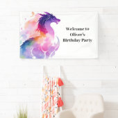 Enchanted Dragon Wonderland Verjaardagsbanner Spandoek (Insitu)