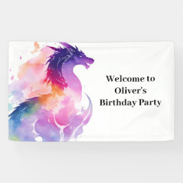 Enchanted Dragon Wonderland Verjaardagsbanner Spandoek