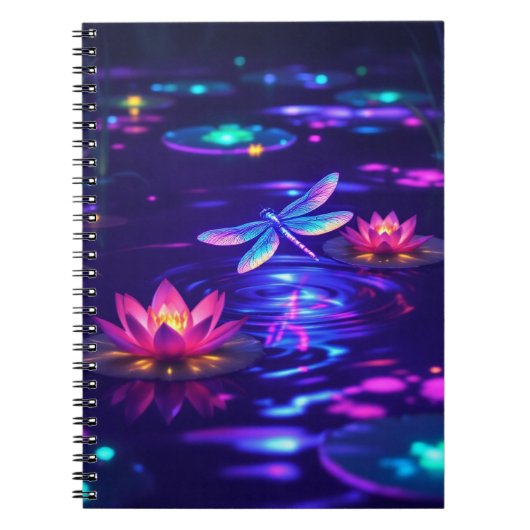 Enchanted Dragonfly Glow Notitieboek | 6,5 x 8,75  (Voorkant)
