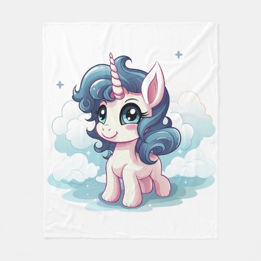 🌈 "Enchanted Dreams" Eenhoorn Fleece Deken 🦄 (Voorkant)